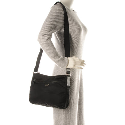 Prada Nylon Vela Flat Messenger Bag Black 2 of 7