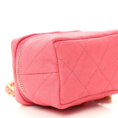Chanel Caviar Quilted Mini Top Handle Vanity With Chain Pink 8 of 10