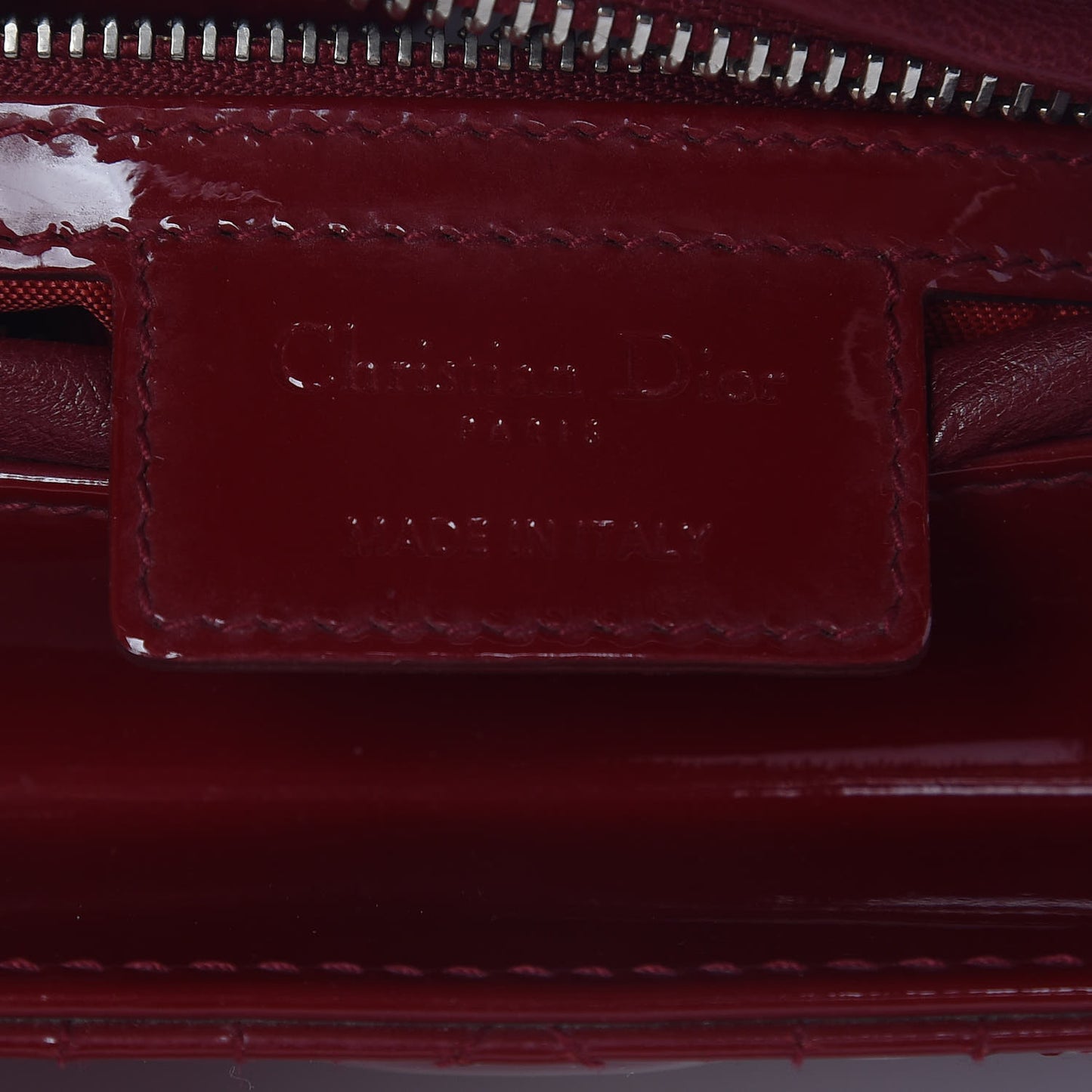 Patent Cannage Medium Lady Dior Red