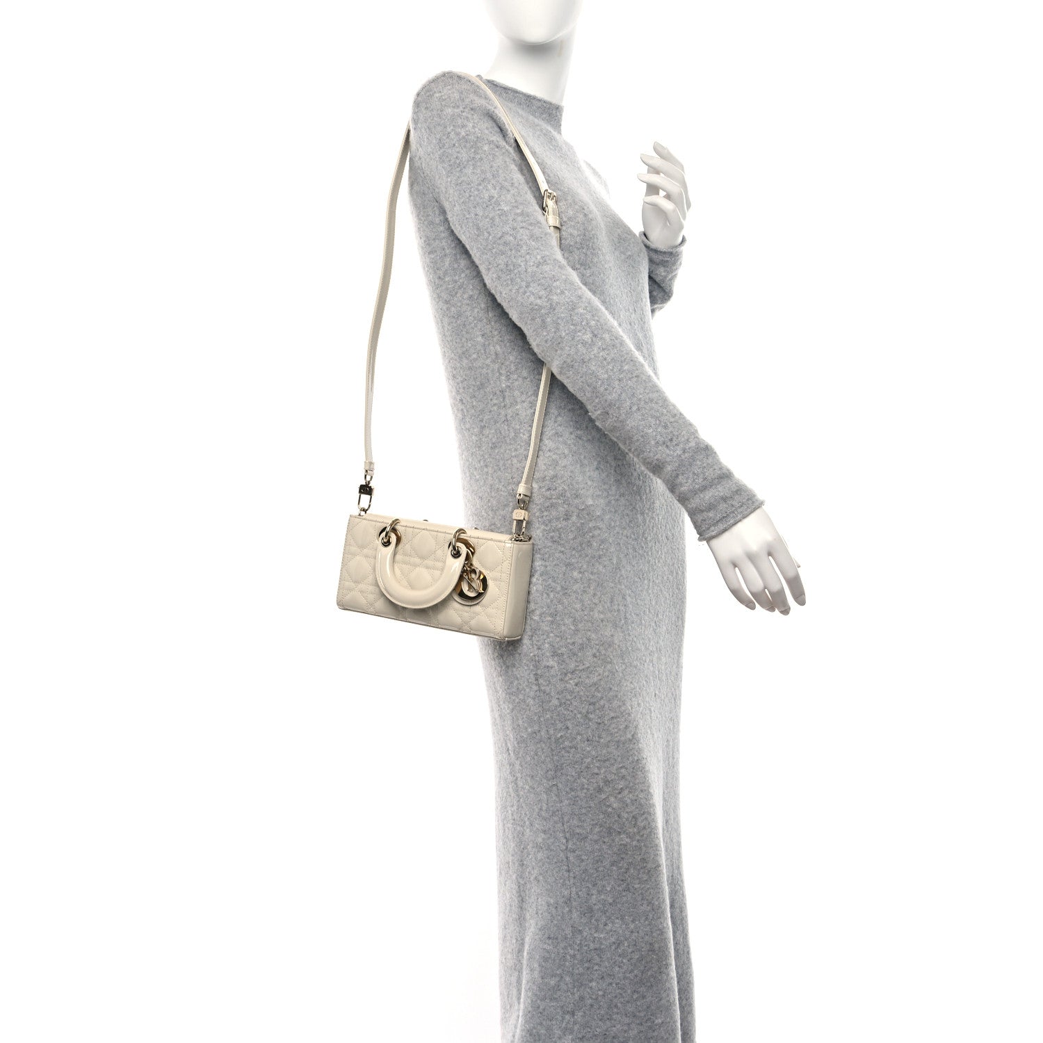 Christian Dior Patent Cannage Small Lady D-Joy White 2 of 11