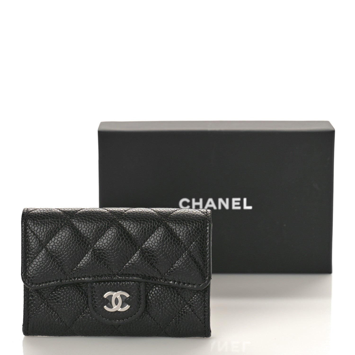 Chanel Caviar Quilted Flap Card Holder Wallet Black 10 of 10