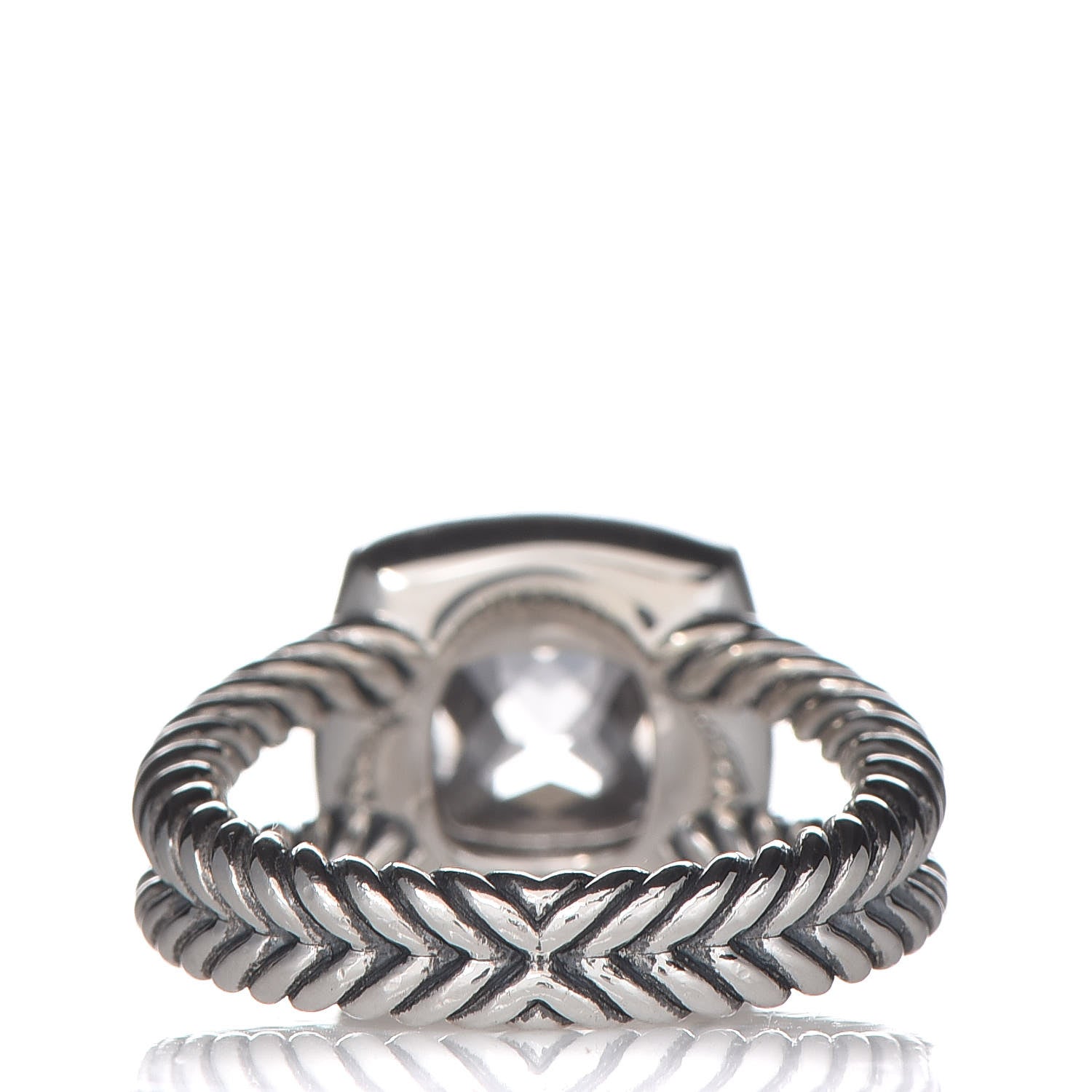 David Yurman Sterling Silver Diamond White Topaz 7mm Petite Albion Ring 48 4.5 4 of 6