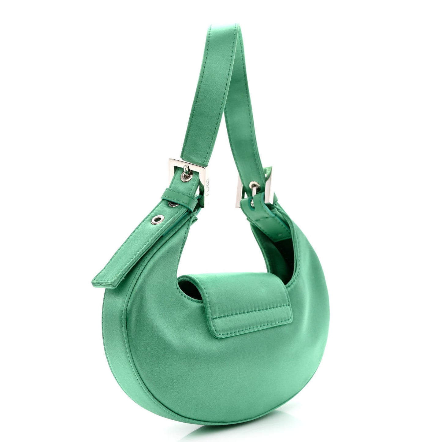 Silk Satin Mini Cookie Hobo Bag Spring Turquoise