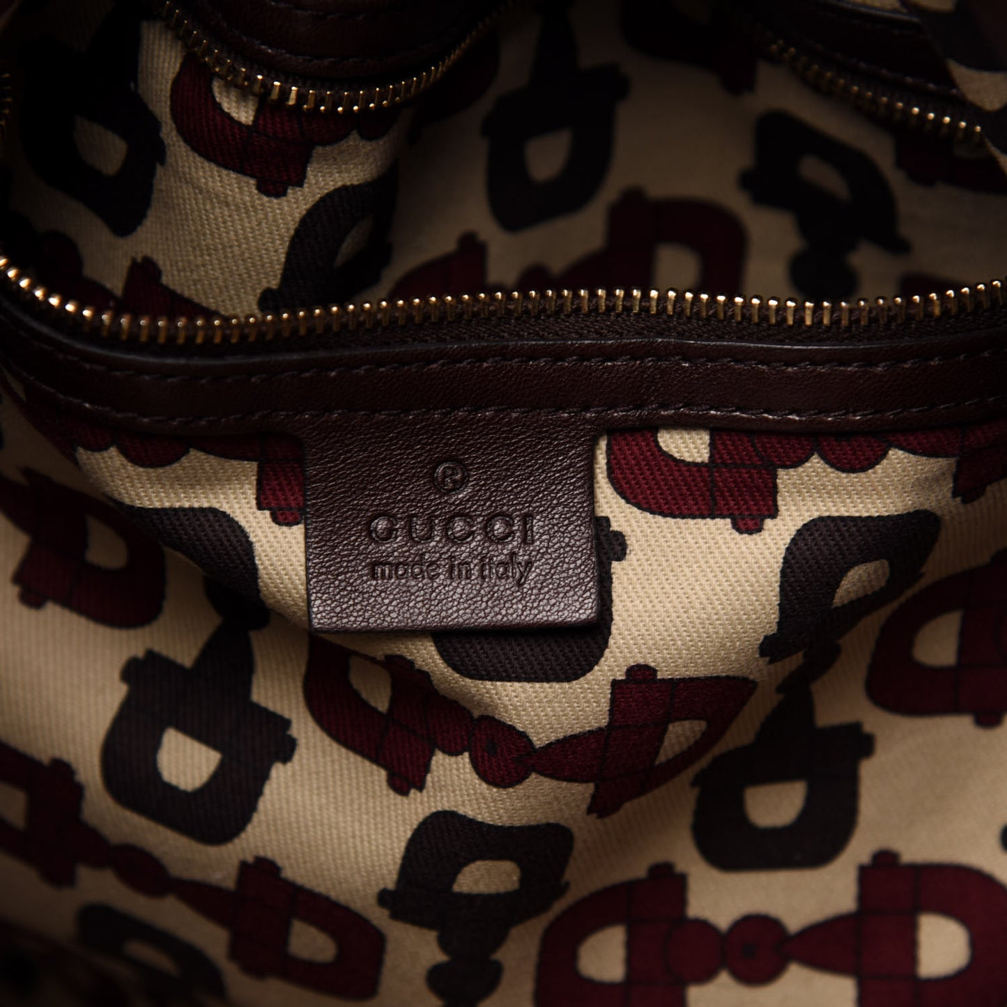 Guccissima Studded Pelham Shoulder Bag Dark Brown