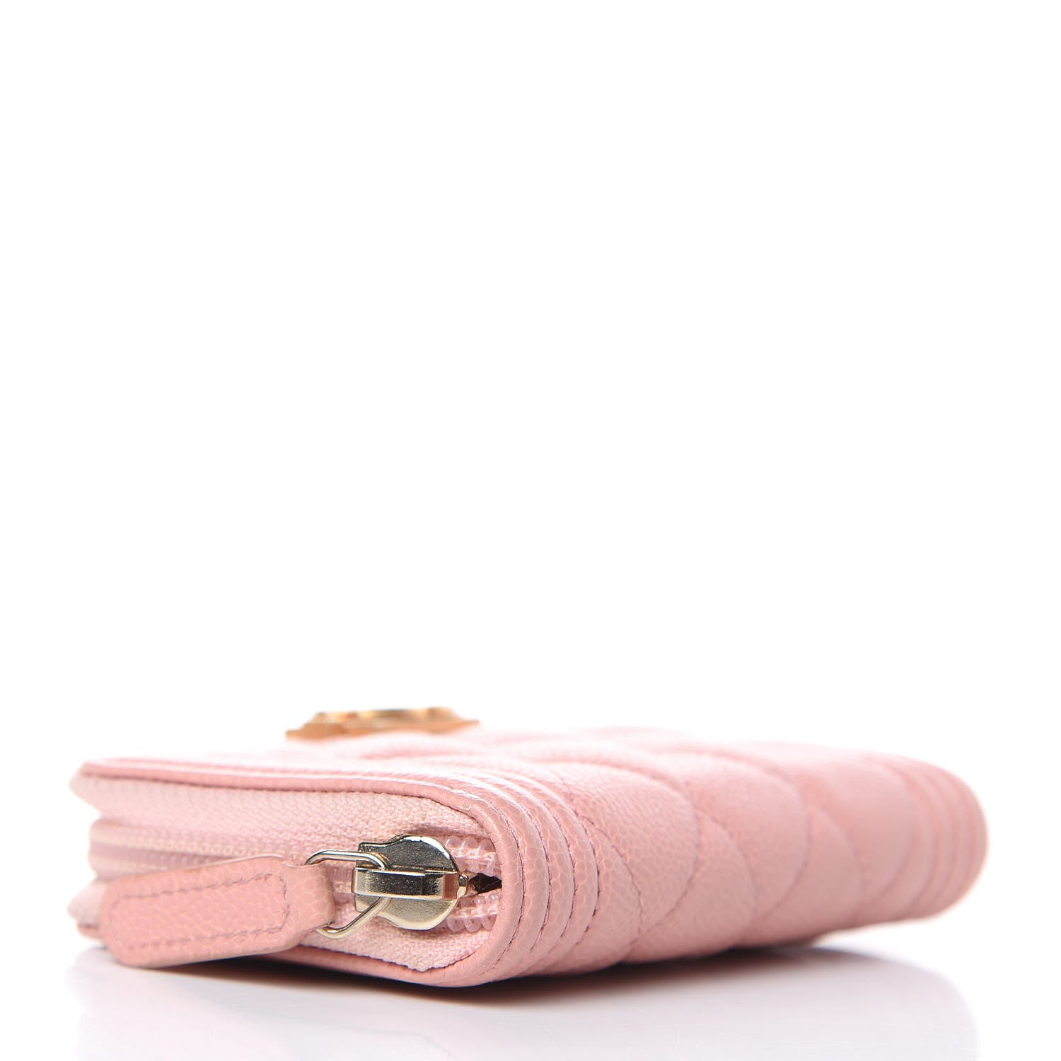 Chanel Caviar Quilted Boy Zip Around Coin Purse Wallet Light Pink 5 of 12