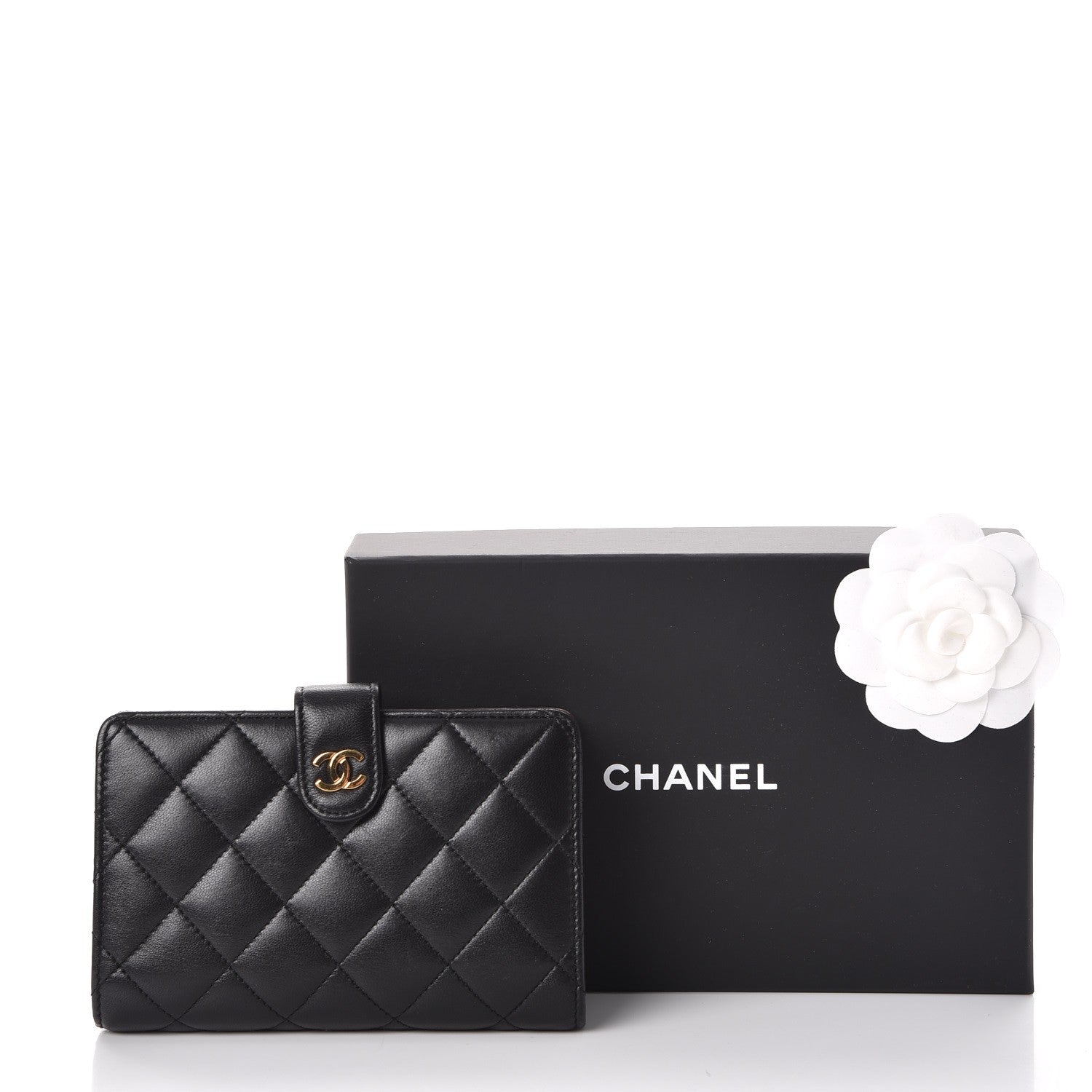 Chanel Lambskin Quilted Zipped Pocket Wallet Black 10 of 10