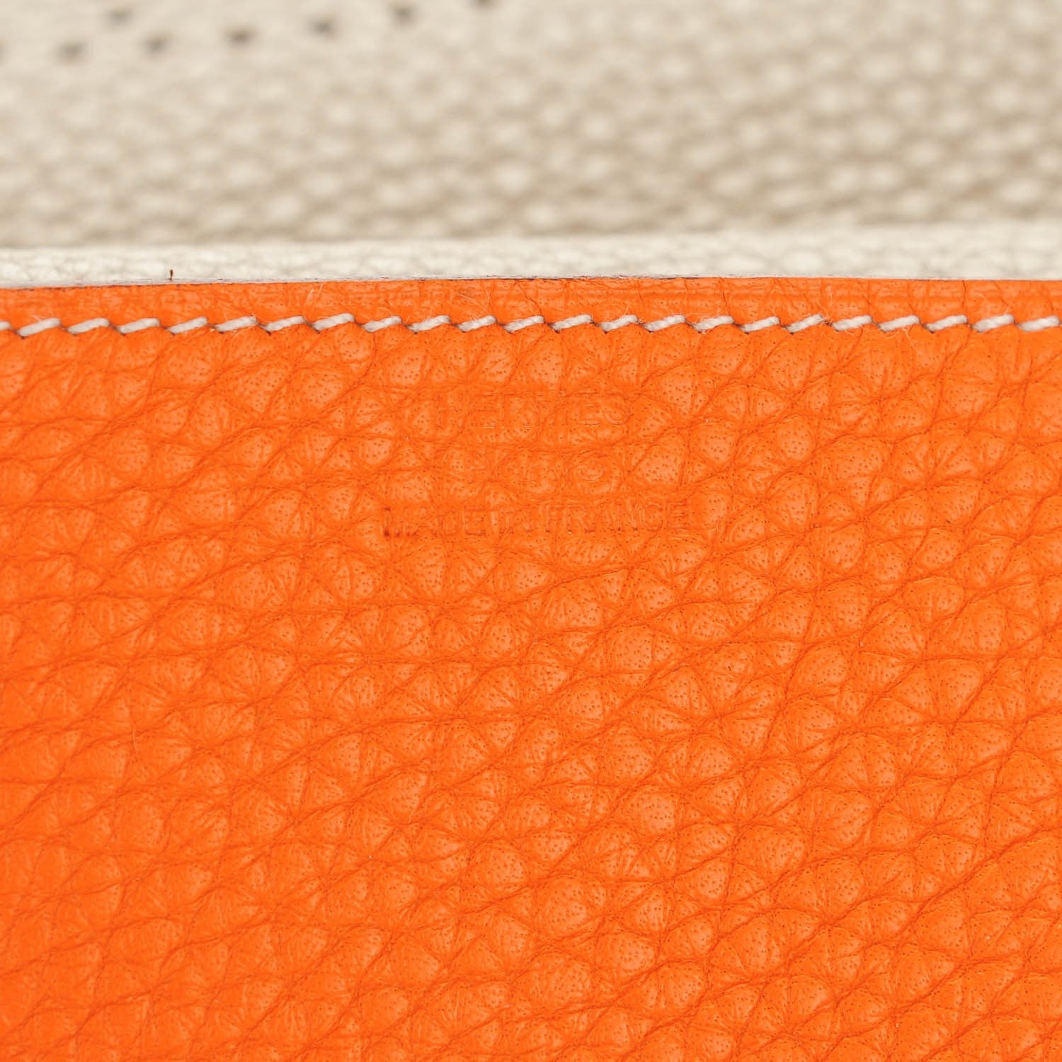 Hermes Taurillon Clemence Mises et Relances Playing Cards Holder Orange Gris Tourterelle 5 of 5