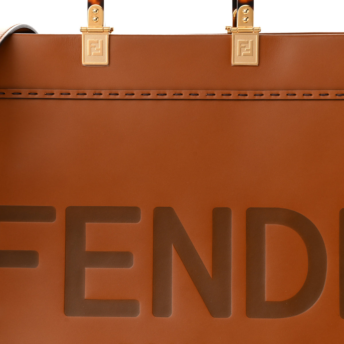 Fendi Vitello King Plexiglass Medium Fendi Sunshine Shopper Tote Cuoio 7 of 9