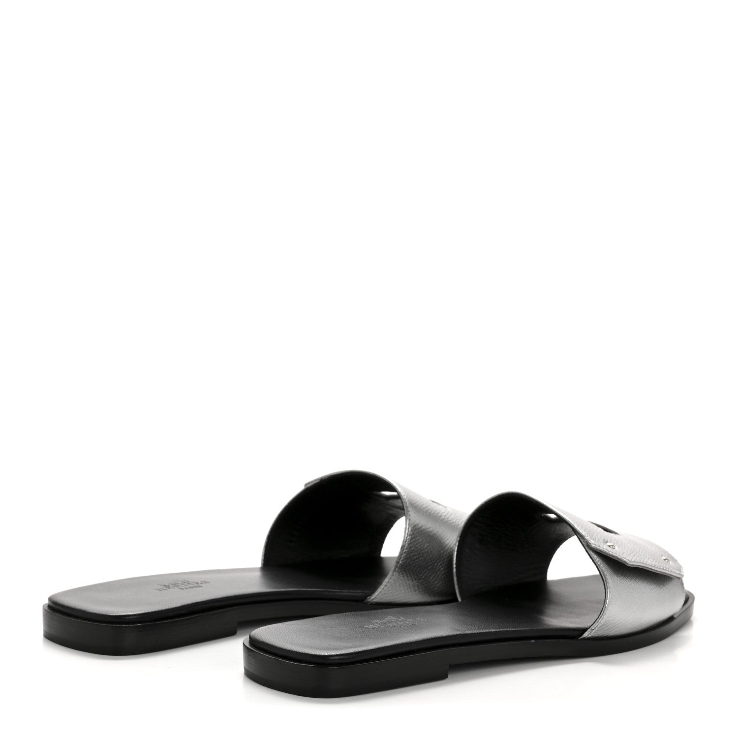 Hermes Epsom View Sandals 38 Argent 5 of 9