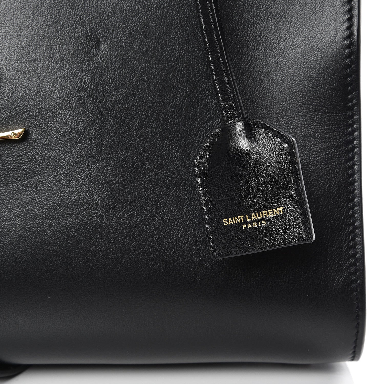 Saint Laurent Calfskin Monogram Baby Cabas Black 8 of 10