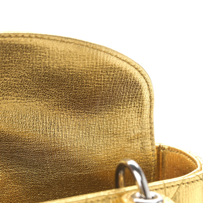 Christian Dior Metallic Grained Calfskin Cannage Small Lucky Badges My Lady Dior Gold 10 of 11