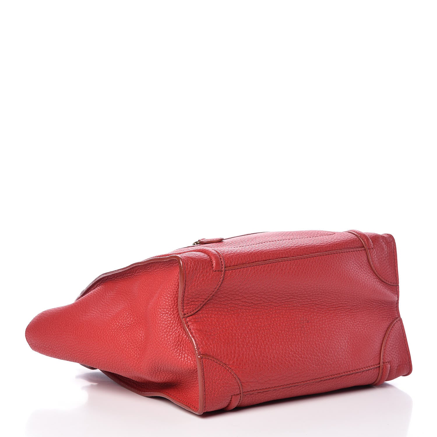 Celine Drummed Calfskin Mini Luggage Red 4 of 16