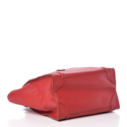 Celine Drummed Calfskin Mini Luggage Red 4 of 16