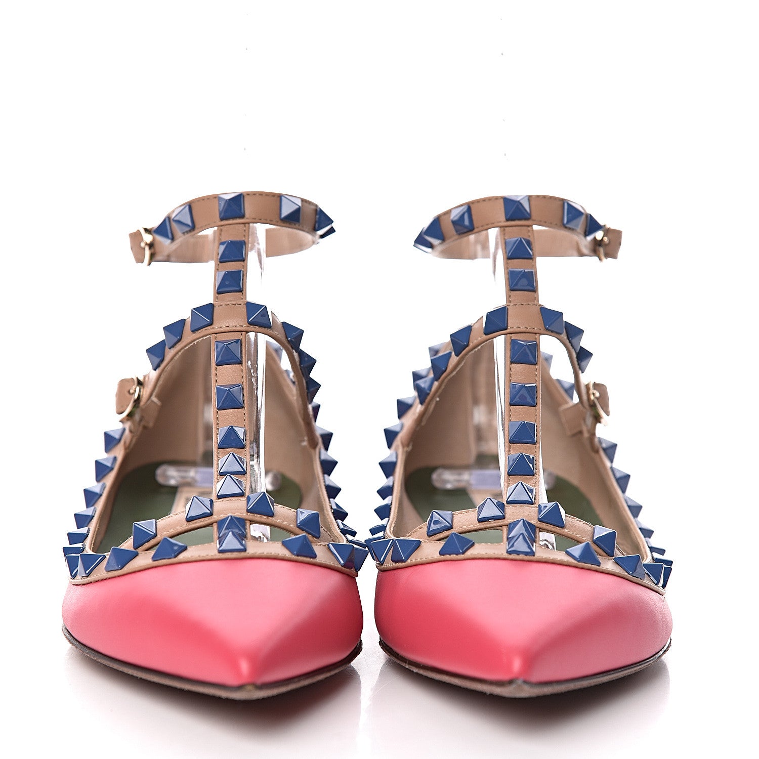 Valentino Garavani Nappa Rockstud Cage Ballerina Flats 38 Deep Fuxia 2 of 14