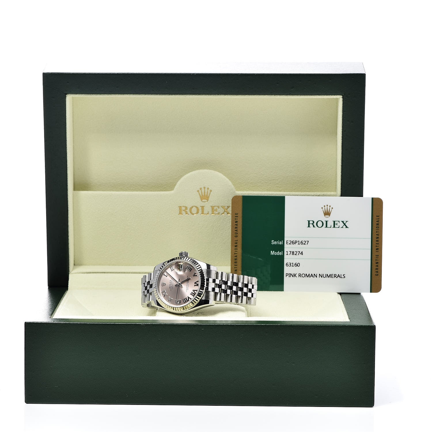 Rolex Stainless Steel 18K White Gold 31mm Oyster Perpetual Datejust Watch Pink Roman 178274 8 of 8
