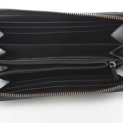 Gucci Calfskin Matelasse Pearly GG Marmont Zip Around Wallet Black 7 of 9