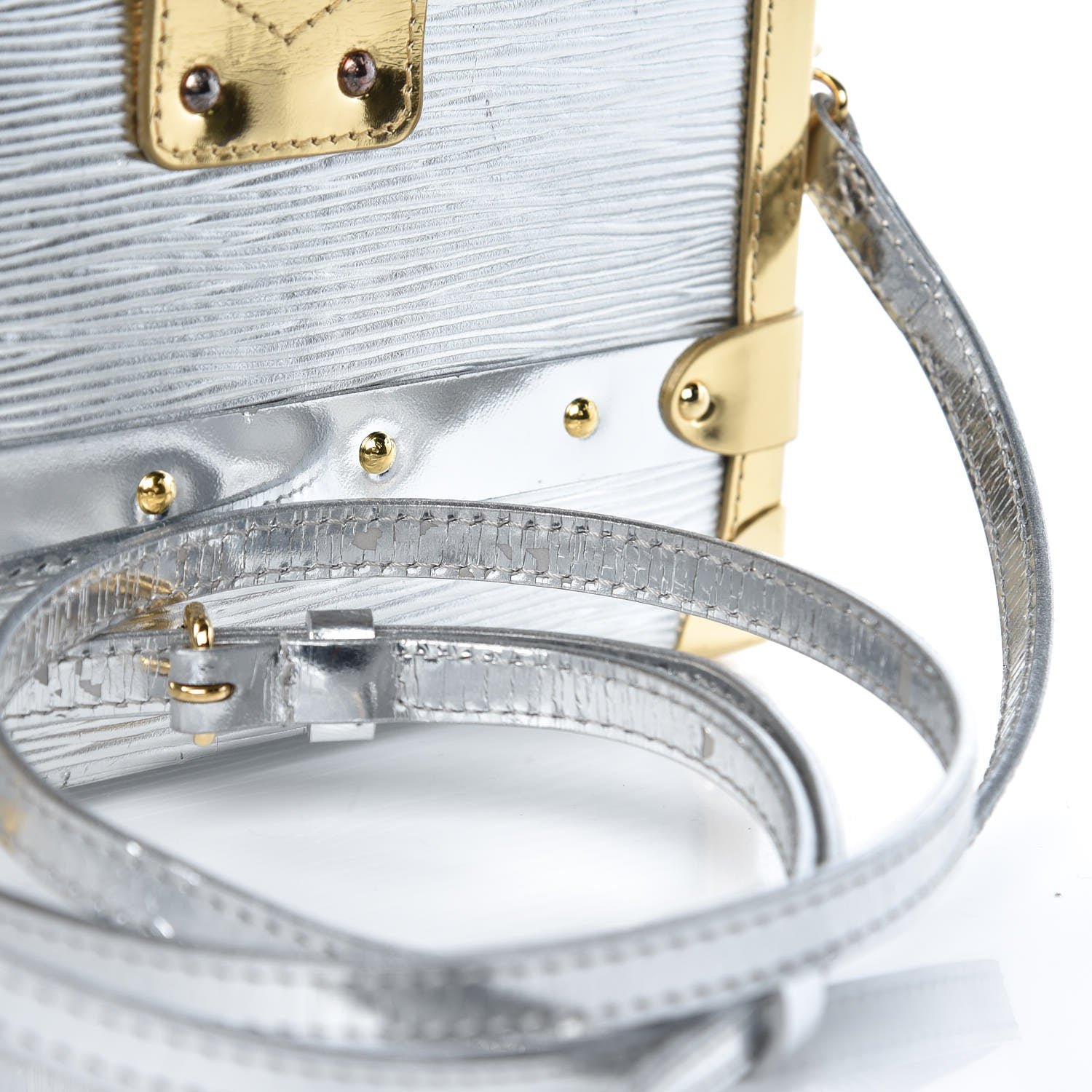 Louis Vuitton Metallic Epi Petite Malle Silver 14 of 15