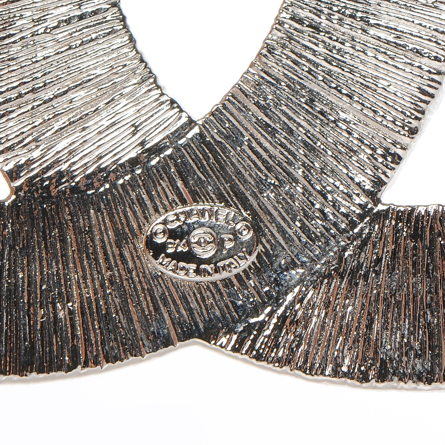 Chanel Baguette Crystal CC Brooch Silver 4 of 4