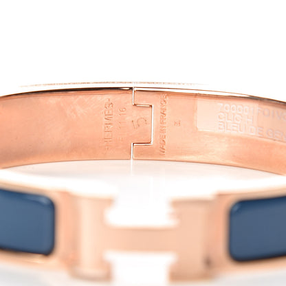 Hermes Narrow Enamel Clic Clac H Bracelet GM Bleu De Genes 4 of 5
