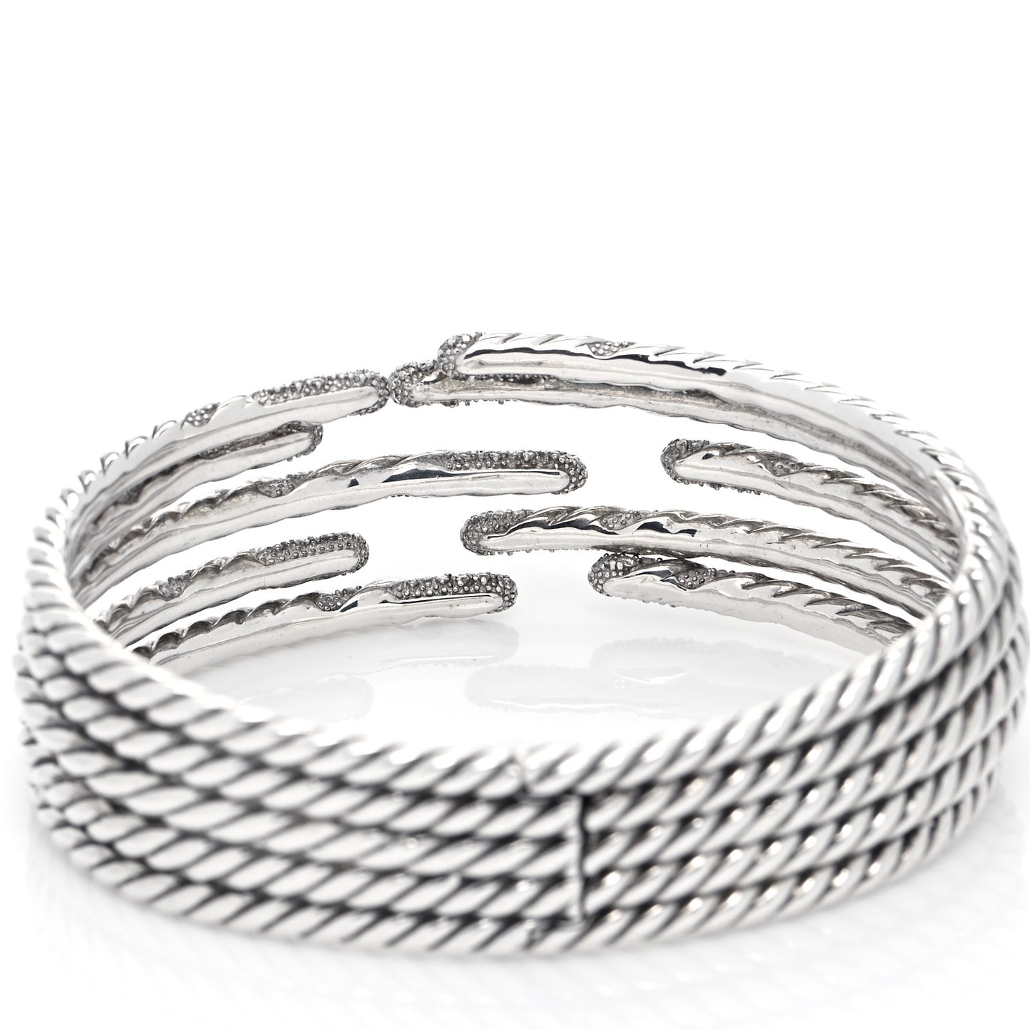 Sterling Silver Diamond 5-Row Open Willow Bracelet