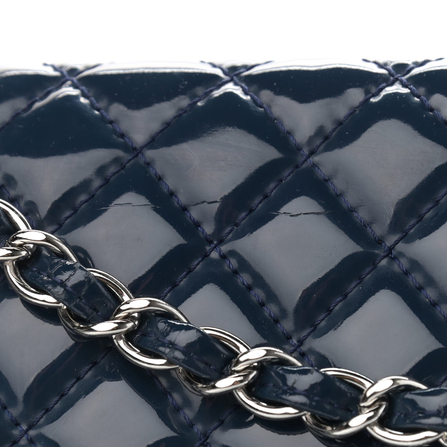 Chanel Vinyl Quilted In the Business Flap Bag Navy Blue 12 of 12