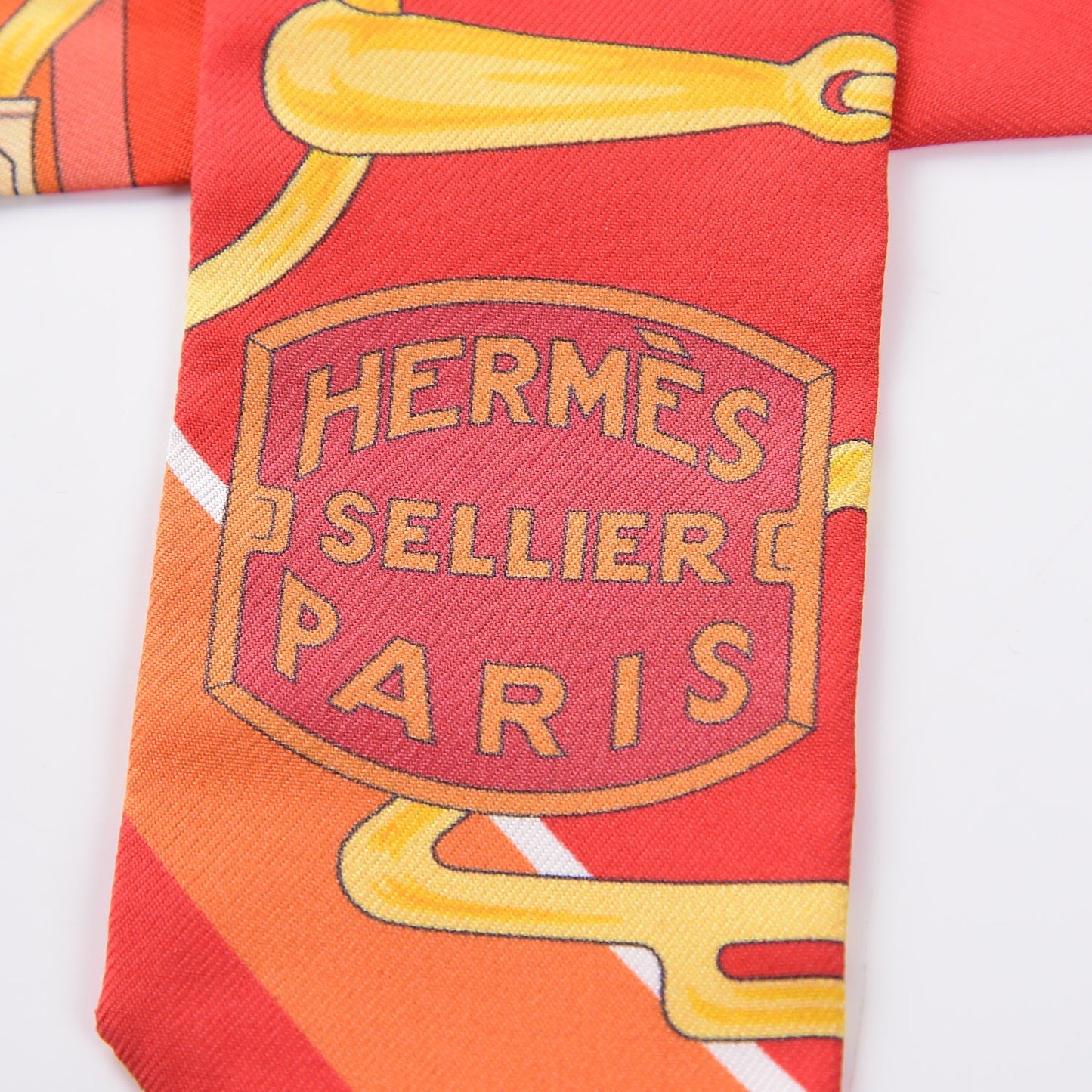 Silk Tatersale Twilly Rouge Orange Jaune D'Or