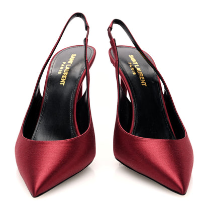 Saint Laurent Crepe Satin Zoe 105 Slingback Pump 38.5 Butternut 3 of 9