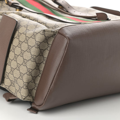 Gucci GG Supreme Monogram Medium Ophidia Double Buckle Backpack Brown 7 of 8