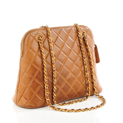 Chanel Lambskin Quilted Shoulder Bag Light Brown 3 of 8