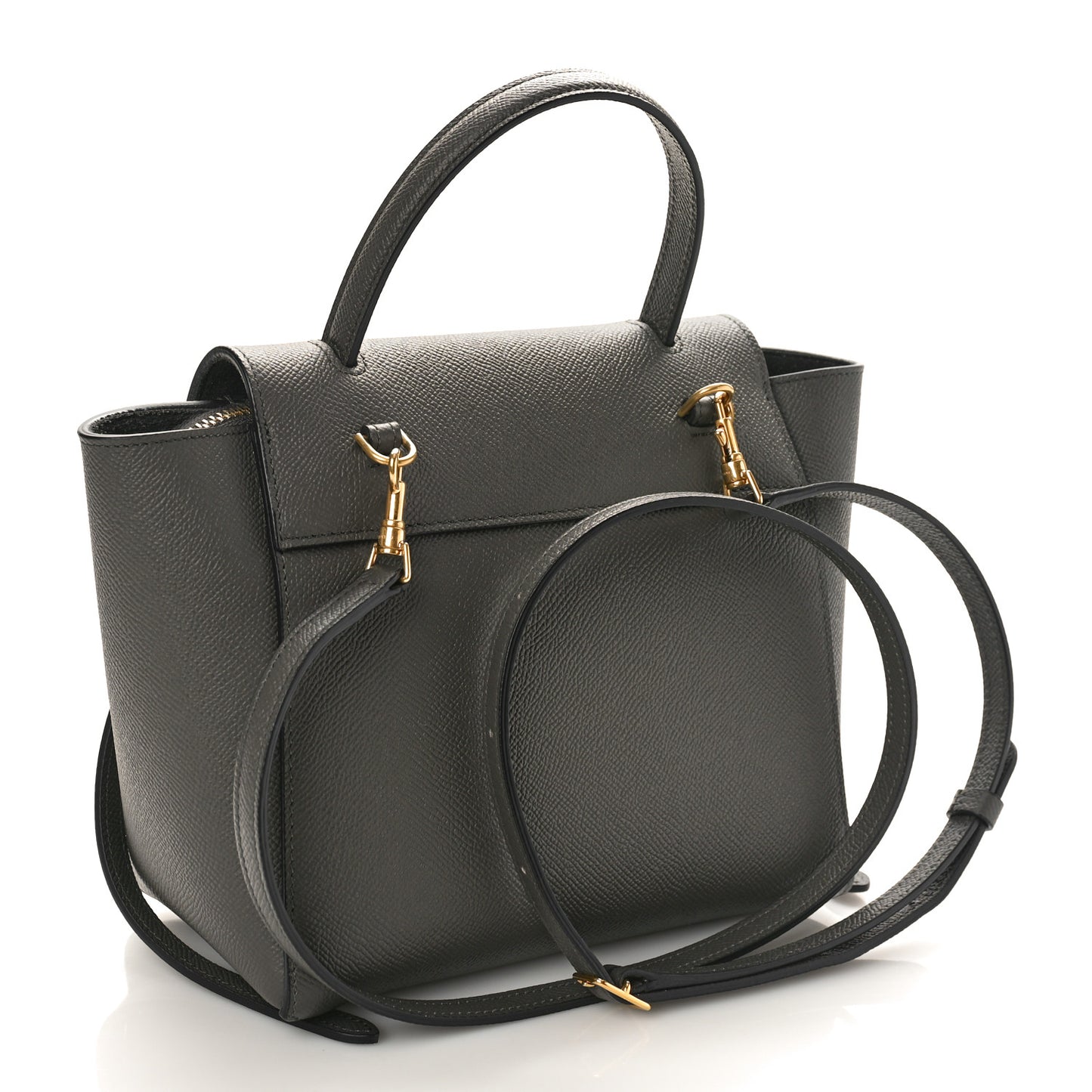 Grained Calfskin Nano Belt Bag Grey
