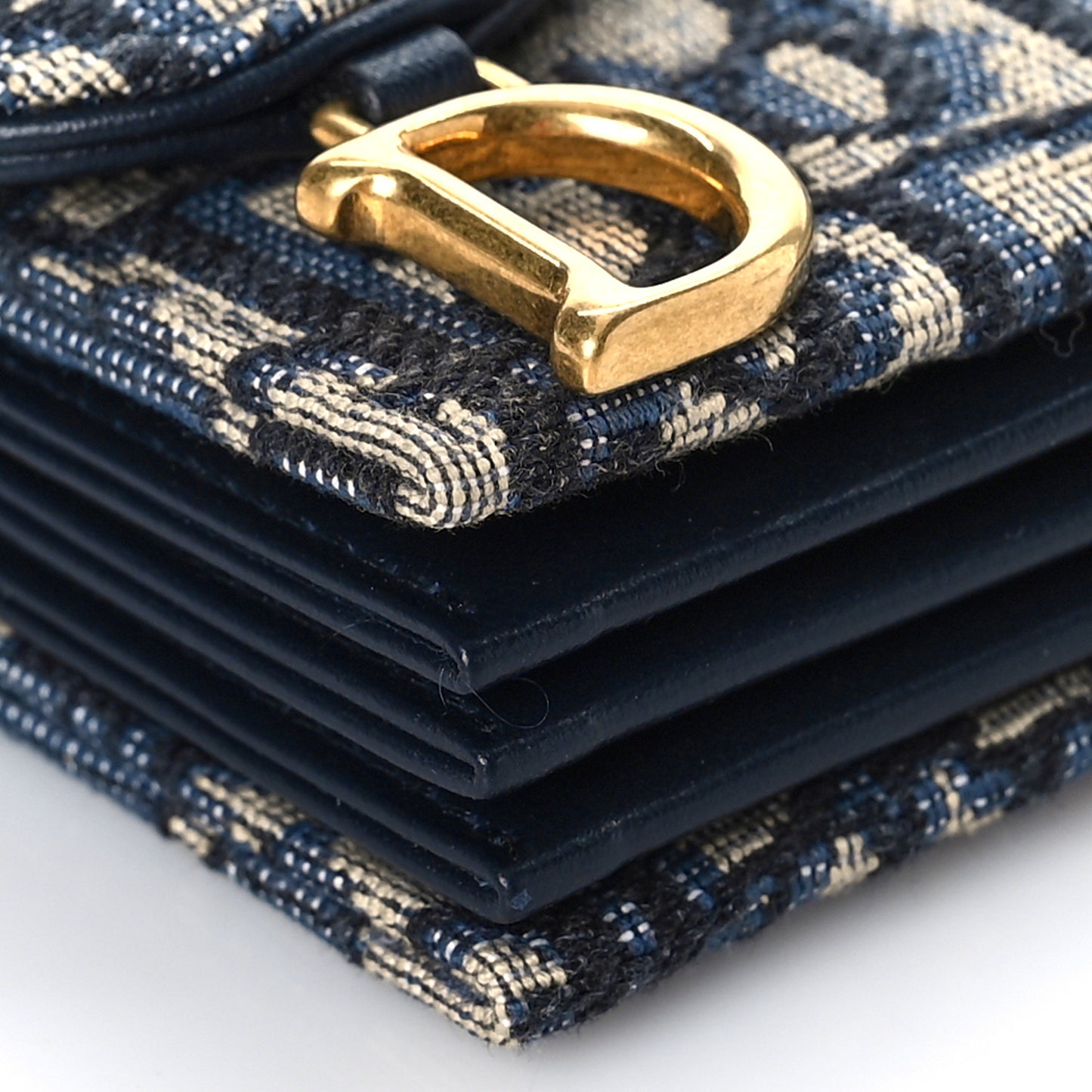 Oblique Saddle 5-Gusset Card Holder Blue