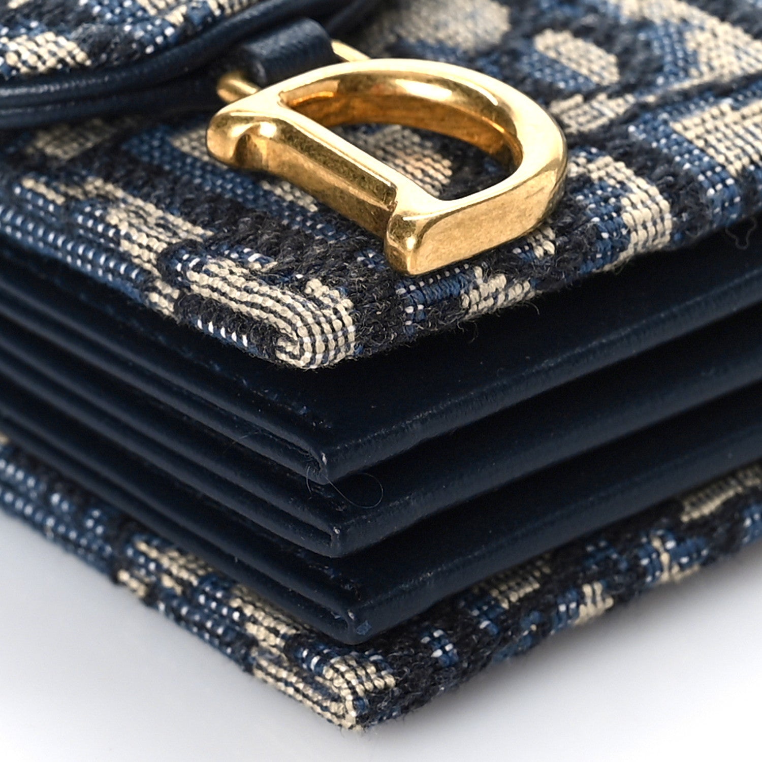 Christian Dior Oblique Saddle 5-Gusset Card Holder Blue 7 of 9