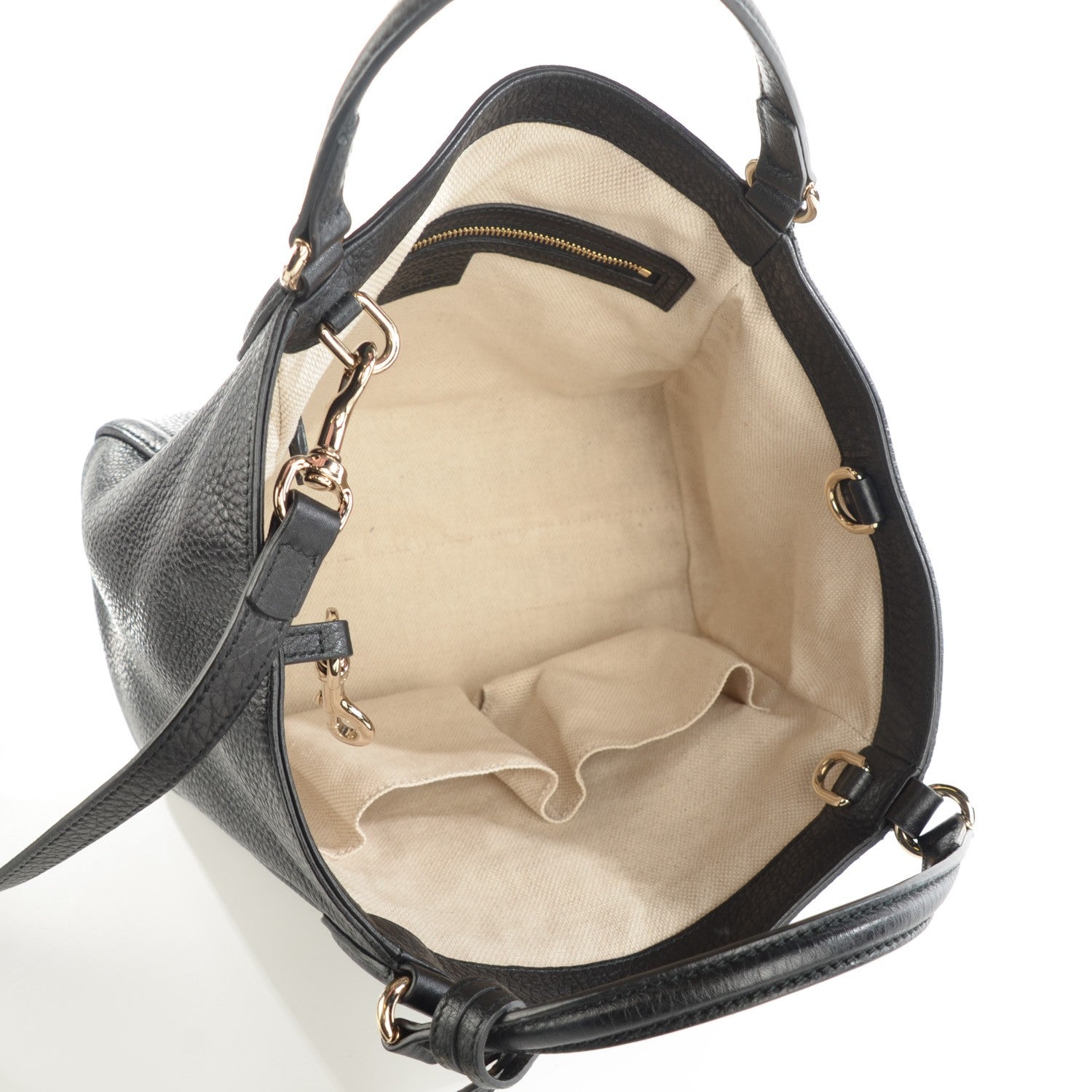 Gucci Pebbled Calfskin Small Soho Shoulder Bag Black 7 of 7