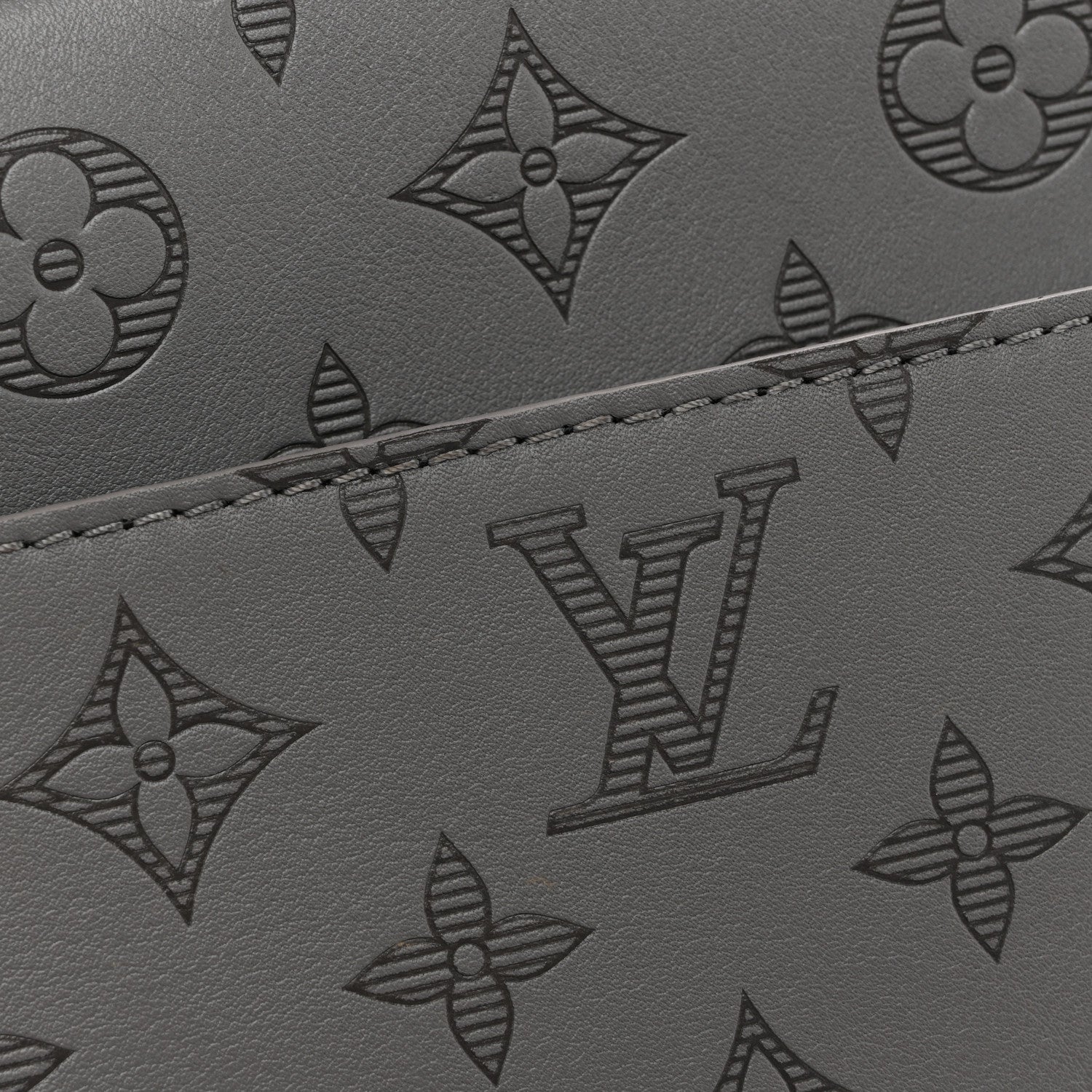 Louis Vuitton Calfskin Monogram Shadow Trio Messenger Anthracite Gray 11 of 15