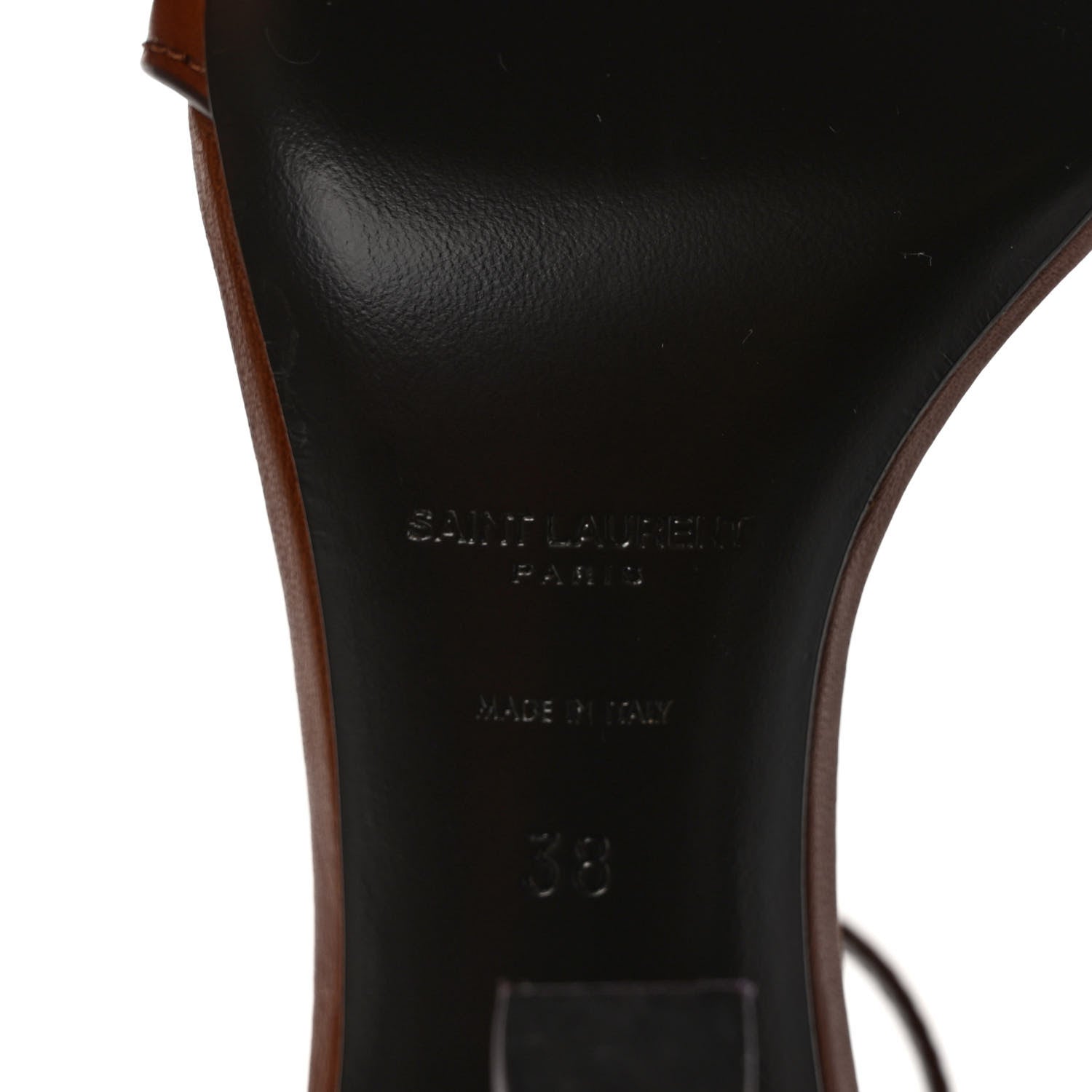 Saint Laurent Le Maillon 95 Ankle Strap Sandals 38 Caramel 6 of 9