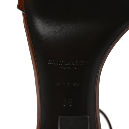 Saint Laurent Le Maillon 95 Ankle Strap Sandals 38 Caramel 6 of 9