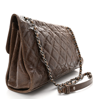 Chanel Crumpled Grained Calfskin Jumbo CC Crave Flap Brown 3 of 12