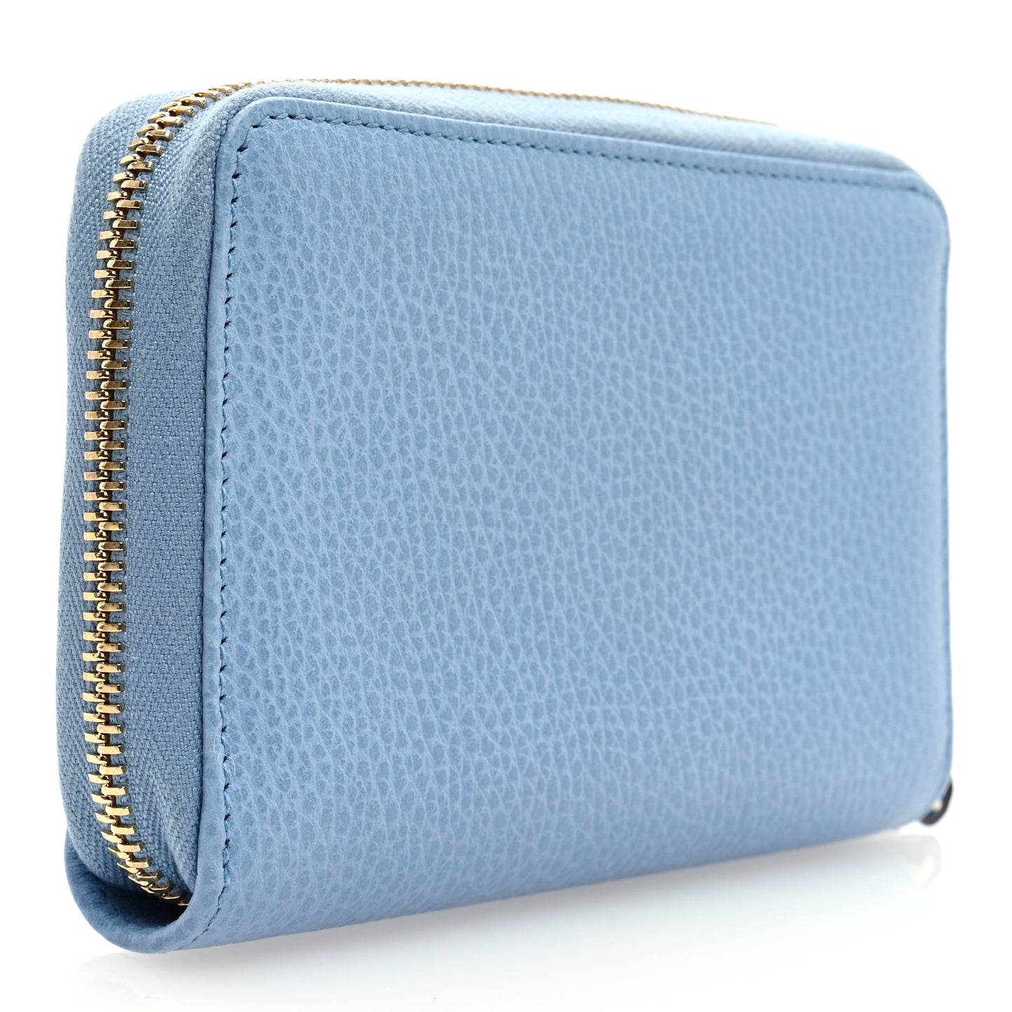 Dollar Calfskin Medium Swing Zip Around Wallet Light Blue