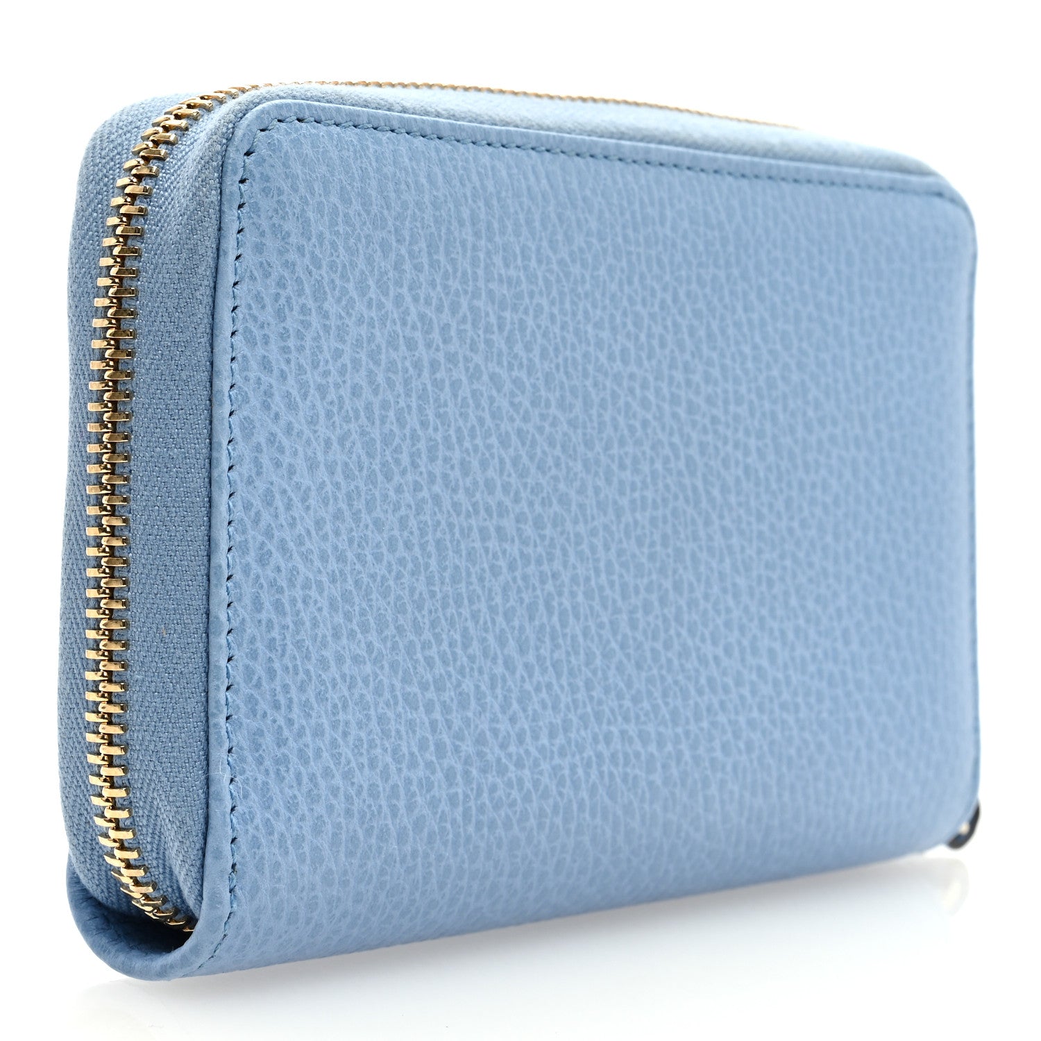 Gucci Dollar Calfskin Medium Swing Zip Around Wallet Light Blue 3 of 7