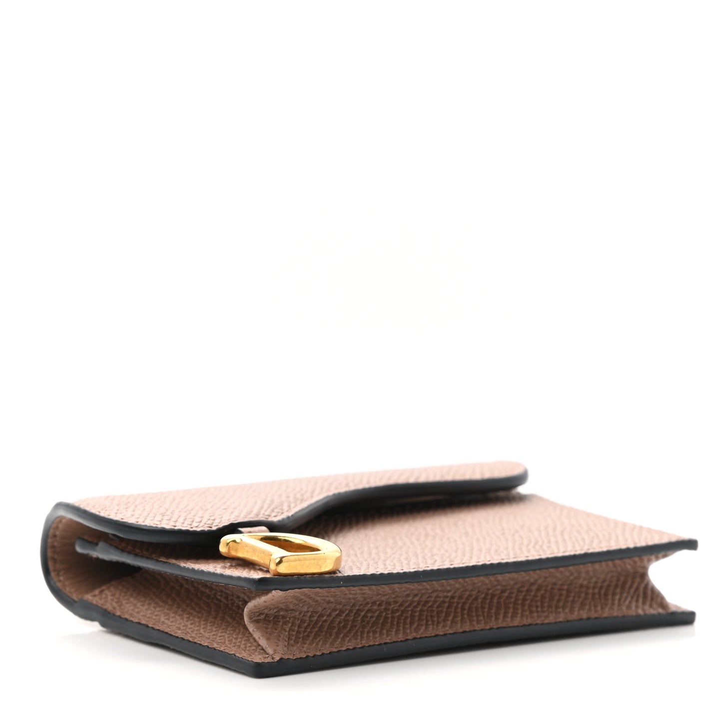 Grained Calfskin Saddle Card Holder Blush