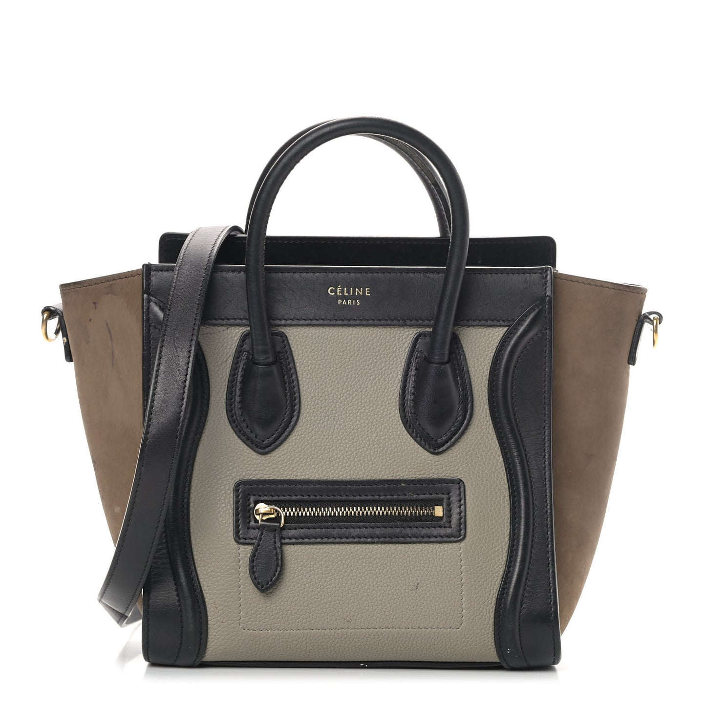 Smooth Drummed Calfskin Nano Tri-Color Luggage Stone