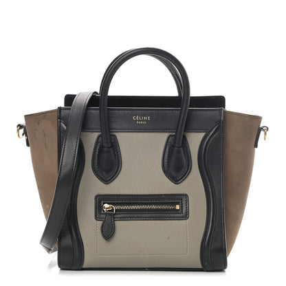 Celine Smooth Drummed Calfskin Nano Tri-Color Luggage Stone 1 of 16