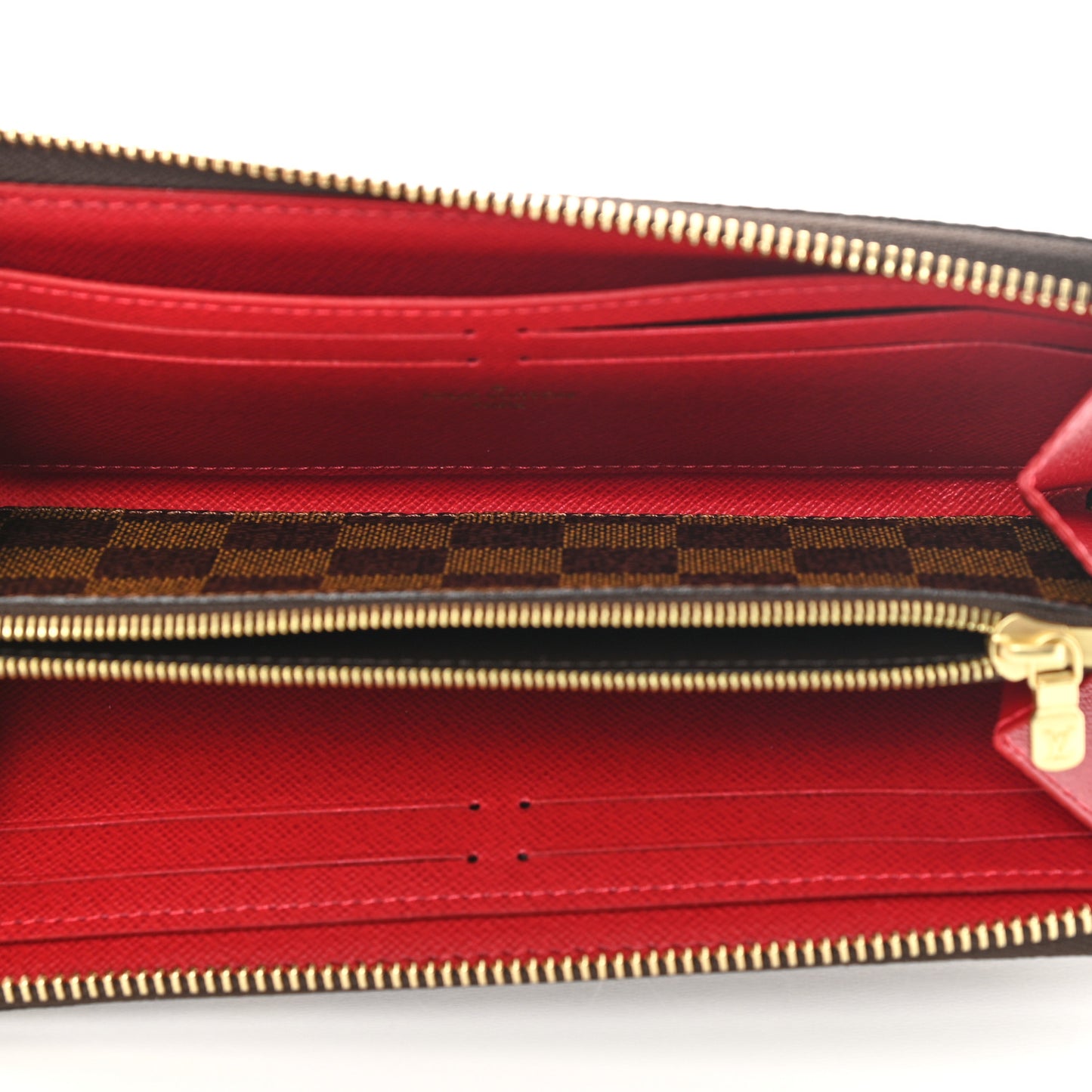 Damier Ebene Clemence Wallet Cherry