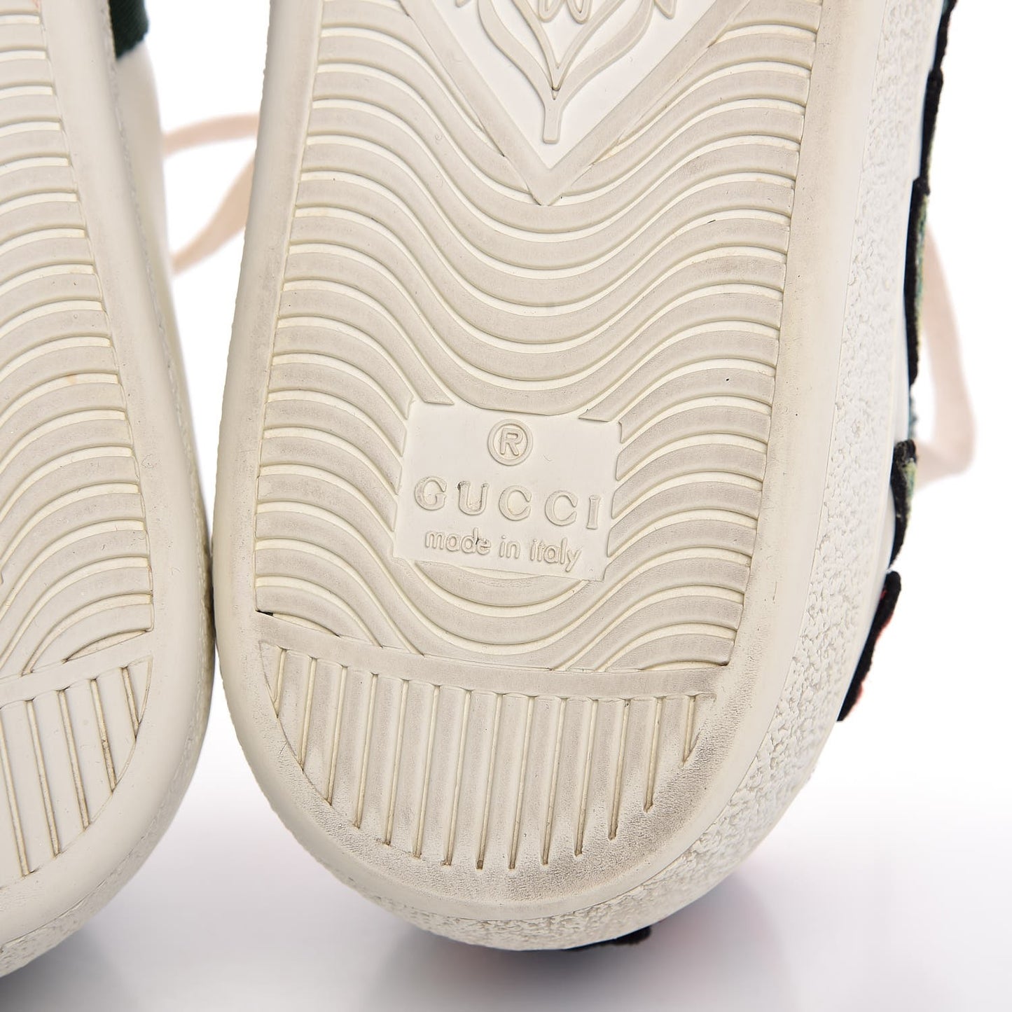 Calfskin Web Floral Embroidered Ace Sneakers 36.5 White