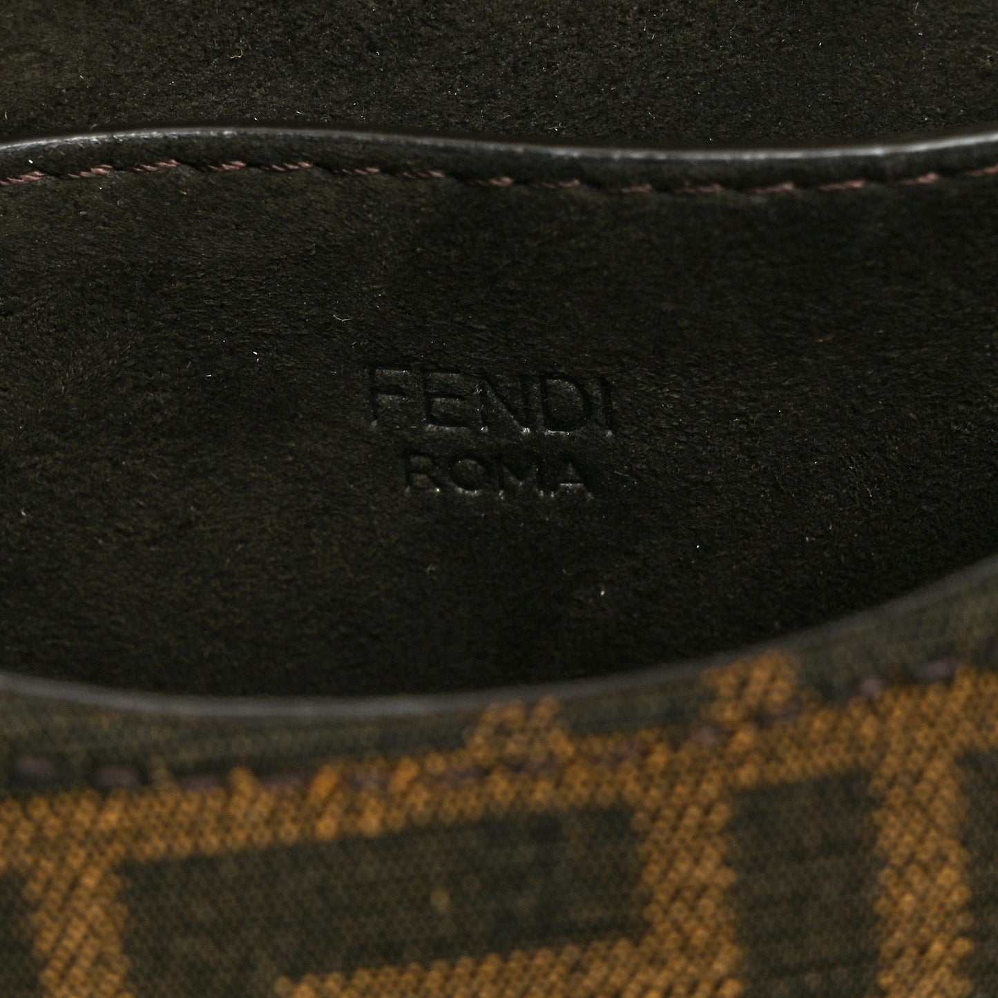 Fabric Jacquard Vitello Cher Cuoio FF 1974 Small Fendi C'mon Tobacco Moro Ebano
