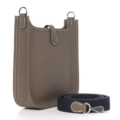 Hermes Taurillon Clemence Amazone Evelyne TPM Etoupe Bleu Indigo 2 of 12