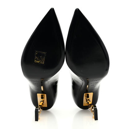 Saint Laurent Patent Calfskin Opyum 85 Pumps 38 Black Gold 5 of 7