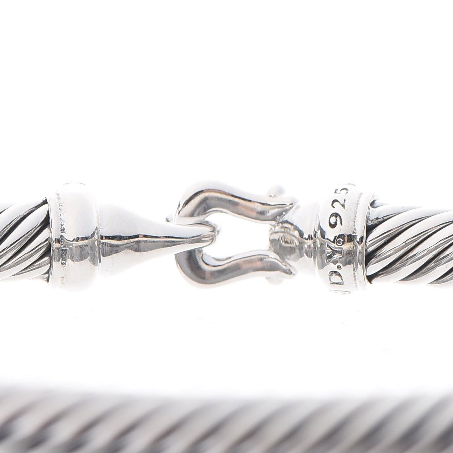 Sterling Silver Diamond 5mm Cable Buckle Bracelet