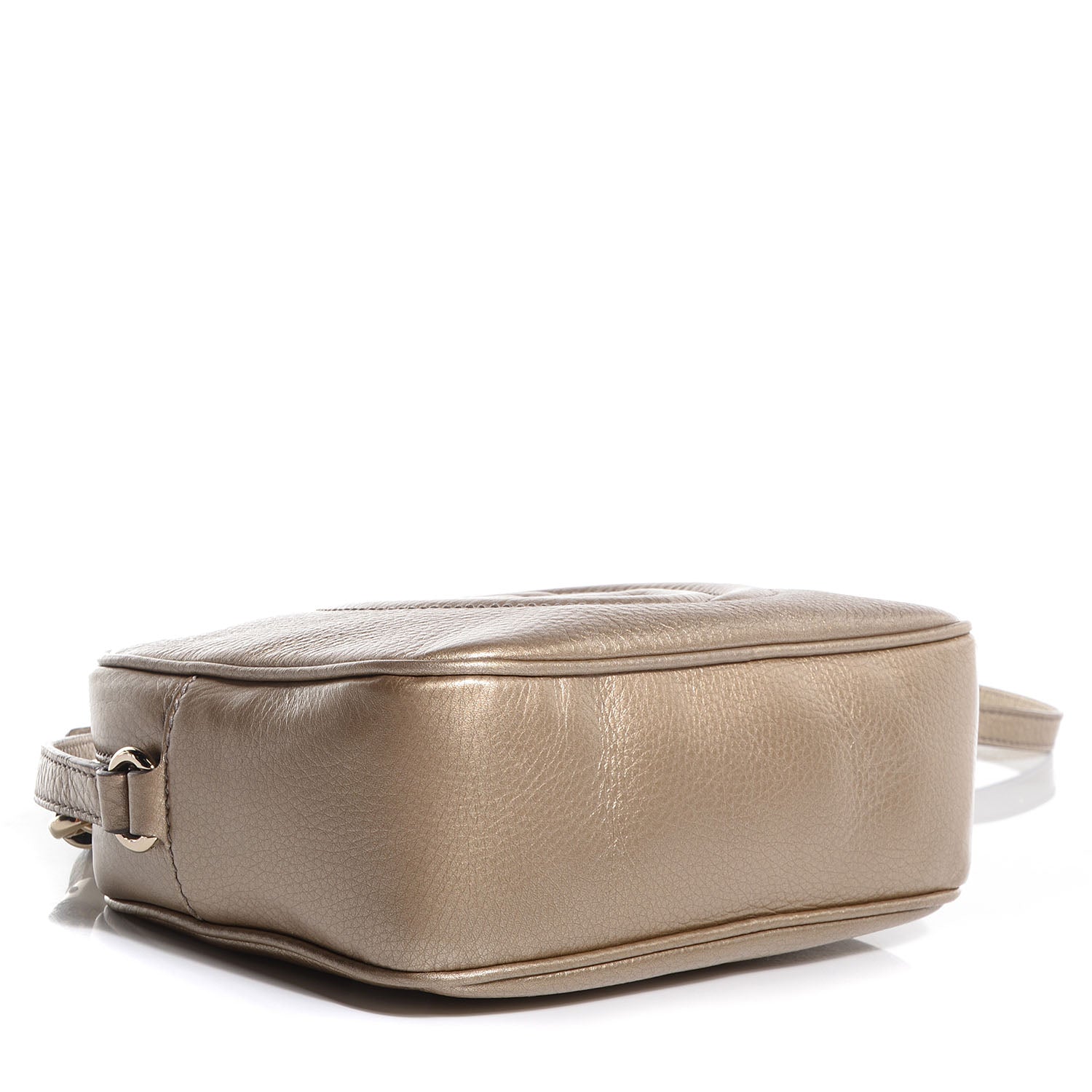 Gucci Metallic Pebbled Calfskin Small Soho Disco Bag Golden Beige 4 of 7