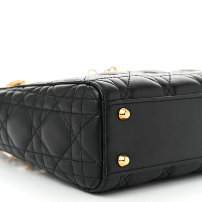 Christian Dior Lambskin Cannage Mini Lady Dior Black 9 of 10